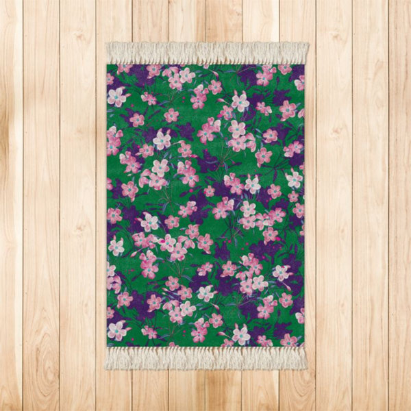 Green Floral Rug Wayfair.co.uk